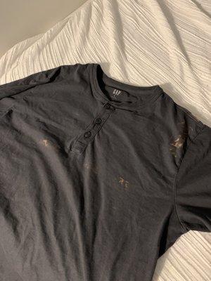 Gap shirt - didn't have stains prior to bringing to this place