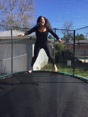 My Christmas gift! My trampoline! Yes it's big and easy to put together!