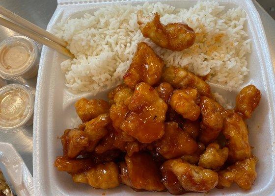 General Tso's Chicken with White Rice