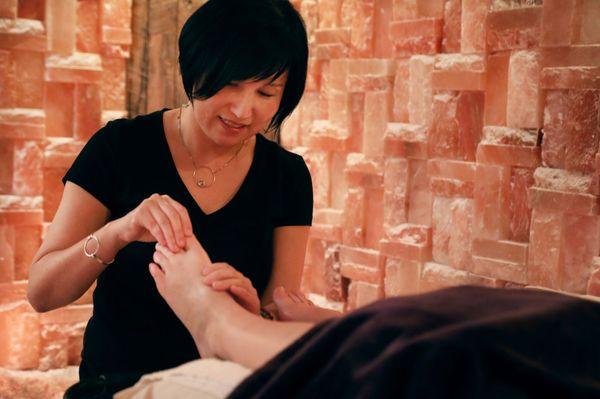 Try Bliss! Ask for the Bliss Package: Our one of a kind experience--Reflexology in the Salt Cave with Salt Therapy. Call to book!