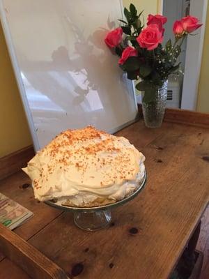 Homemade coconut cream pie!  All is homemade