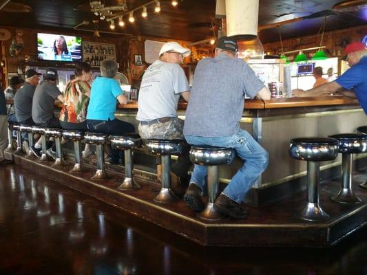 Sweet 60's barstools and bar