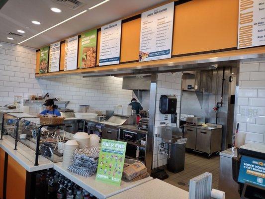 Kitchen and order counter.