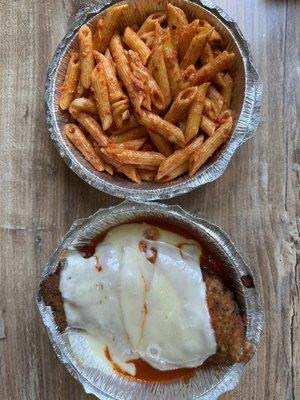 Penne alla vodka and chicken parm