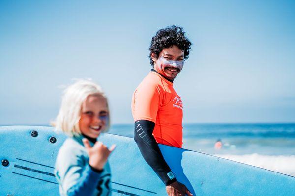 Learning to surf for the first time!