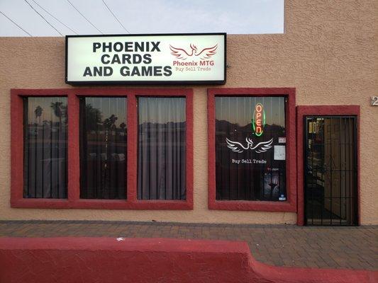 The new outside look of Phoenix Cards and Games!