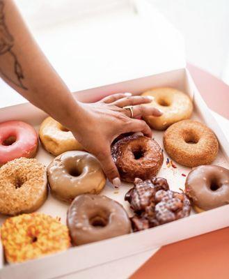 We offer a variety of specialty and classic donuts.