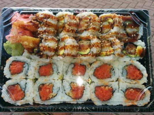 2 regular rolls for $7.99 - spicy tuna and shrimp tempura