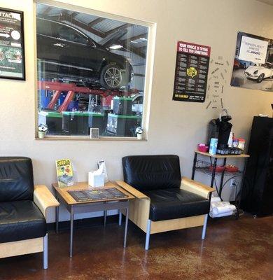 Waiting area inside Phoenix automotive.