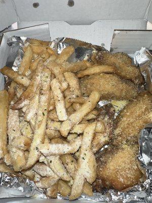 Garlic Parmesan Chicken Wings and Ranch Parmesan Fries