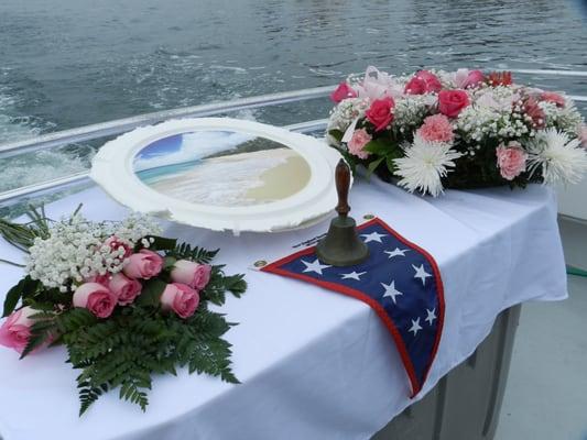 headng to sea with cremated remains in an ocean friendly urn