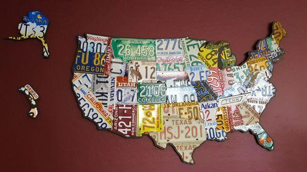 Cool USA Shape with state license plates