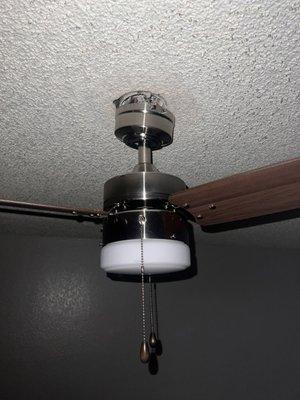 Unsecured ceiling fan