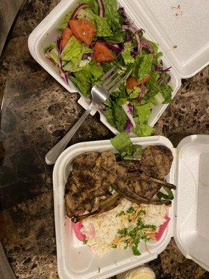 Lamp Chops w/rice and House Salad