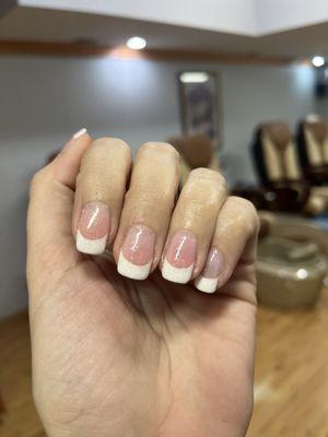 French gel manicure with glitter