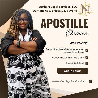 Need Apostille Services? Durham Nexus Notary & Beyond has you covered! #Notary #NotaryPublic #MobileNotary #NotaryServices #Apostille