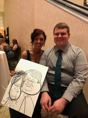 Live caricature sample drawn in 5 minutes!