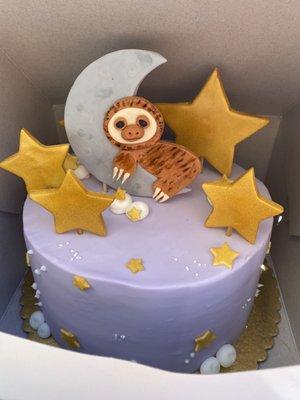 Sloth baby shower cake