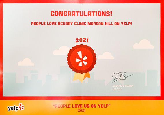 Proud to announce that we are 'People Love Us On Yelp' official!