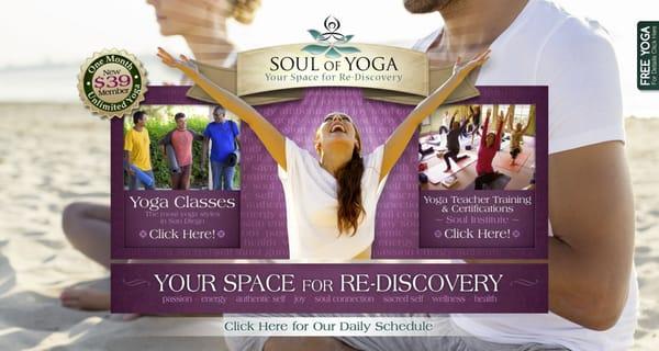 Website design and development for Soul of Yoga in Encinitas California