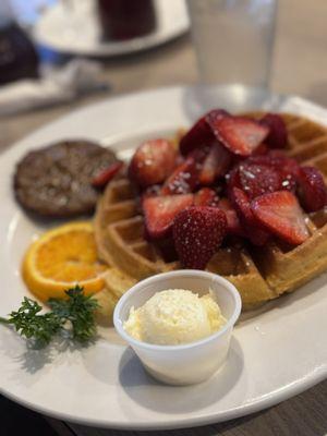 Belgium Waffle with Strawberry