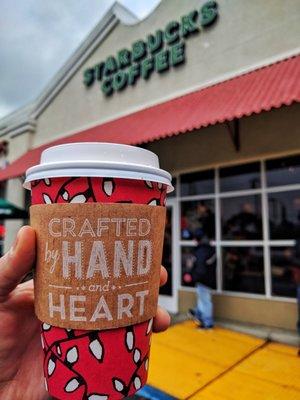 Holiday cup and free drink courtesy of their Holiday Cheer Happy Hour