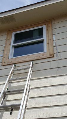 With the new window installed, and better than new cedar side boards, now all that's left is to paint them when it gets a tad "cooler"!