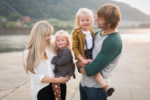 Family portraits outdoors, on location