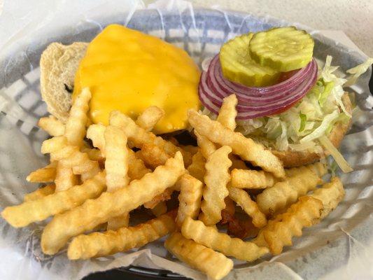 Double Cheeseburger with French Fries