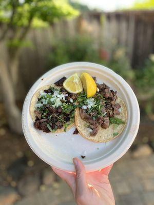 Carne Asada and Carnitas Tacos