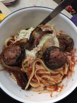 These are the mushrooms I placed over linguine