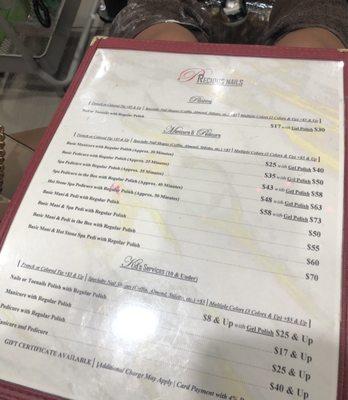 Service menu