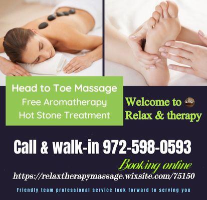 Booking online https://relaxtherapymassage.wixsite.com/75150