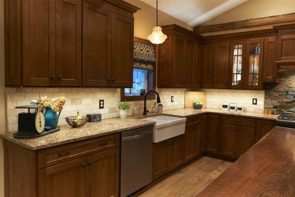 Cherry cabinets with Oxford door style