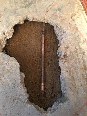 Slab leak repair