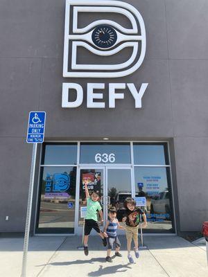 In front of Defy in Clovis, CA