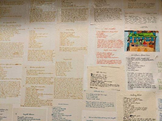 Wall o' recipes. Fun!