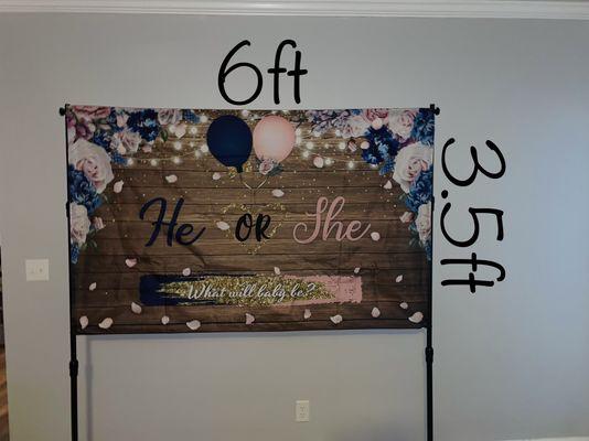 Gender reveal birthday banner