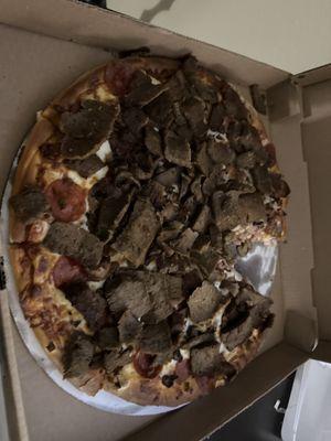 A picture of the nasty pizza they sent me