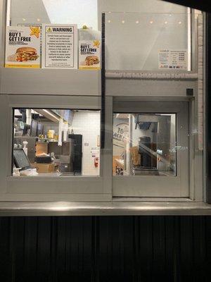 Drive through, hours posted, no one is here.