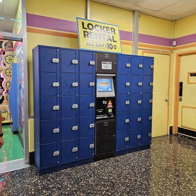 Locker rentals $10/all day.