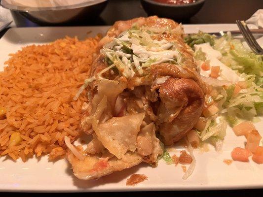 Seafood chimichanga.