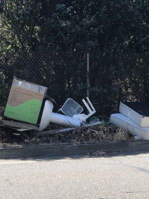 Welcome to the neighborhood. Don't dump your unwanted stuff on our street.