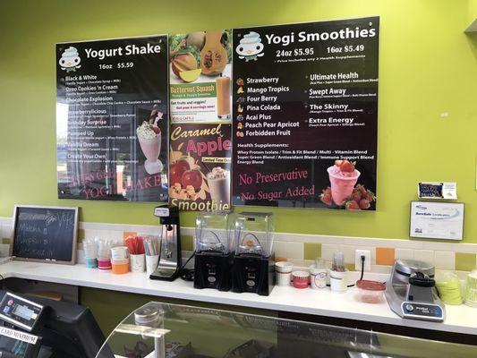 Smoothie and shake menu!