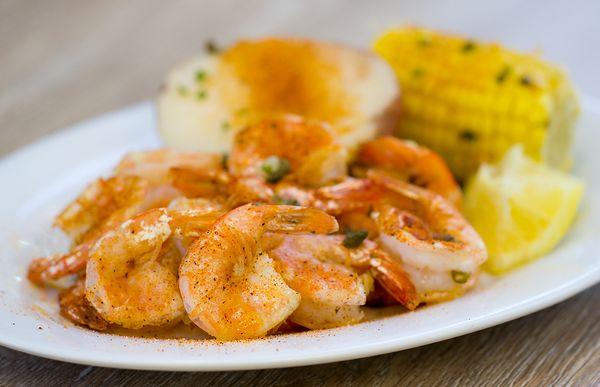 Garlic Cajun Shrimp with corn and potato