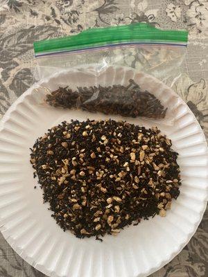 The bag of cloves that I had to pick from the 1oz of chai.