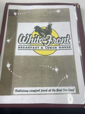 Front of menu