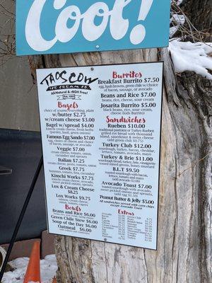 Food menu