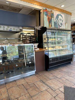 Inside of Star Bagel - to go fridge and bagel/pastry counter