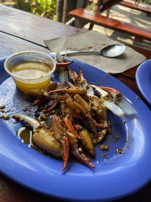 Crab claws; the kid liked it.